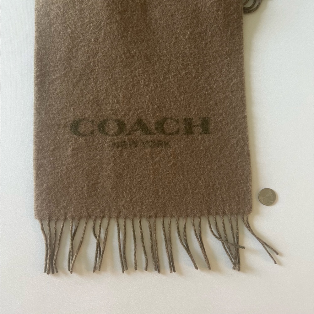 Wool and Cashmere Coach WIDE scarf NWT Khaki and Green